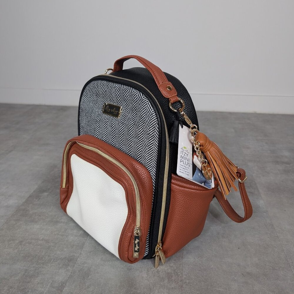 Itzy Ritzy Mini Diaper Bag Backpack Coffee & Cream - Picture 6 of 8